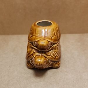 Brown Ceramic Turtle Figurine